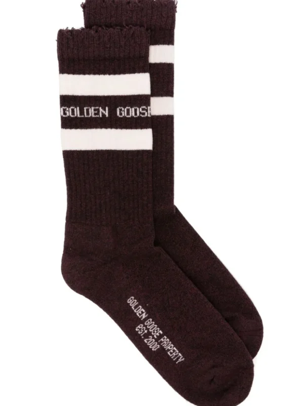 GOLDEN GOOSE  CALZE  BORDEAUX