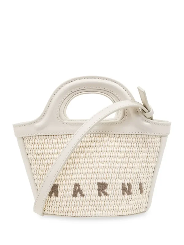 MARNI BORSA TROPICALIA MICRO WHITE