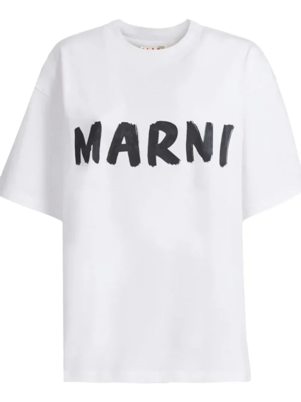 MARNI T-SHIRT LOGO BIANCO