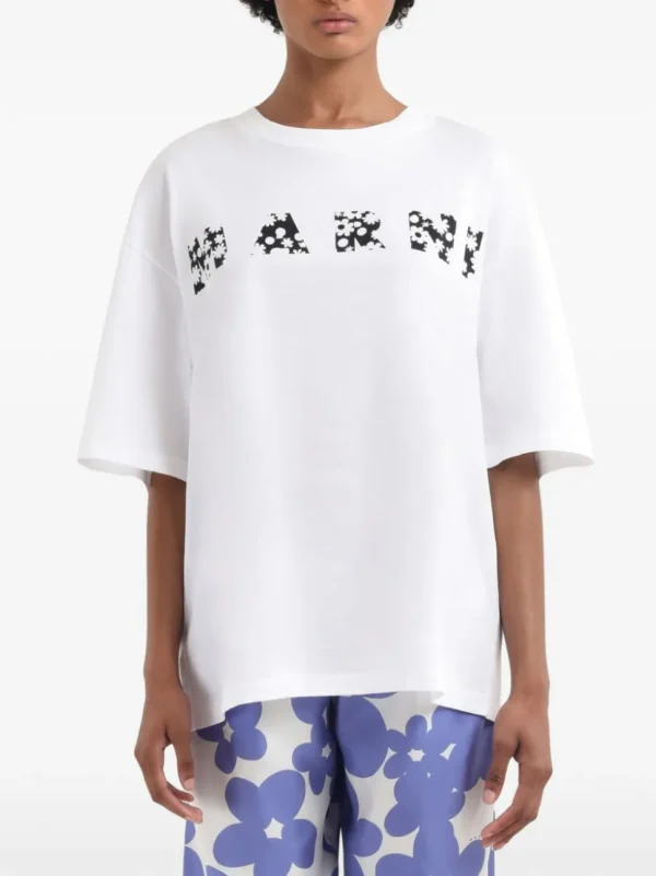 MARNI T-SHIRT LOGO RICAMO