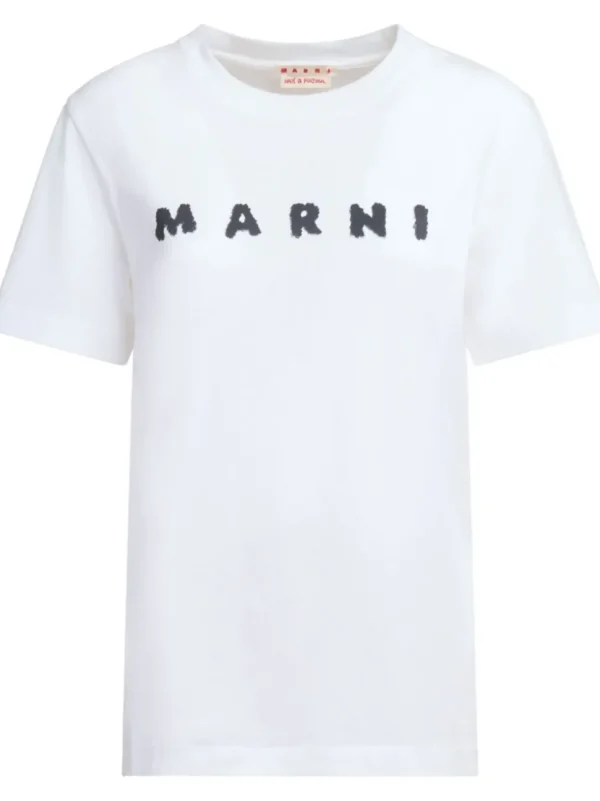 MARNI T-SHIRT LOGO STAMPA LOGO NERO