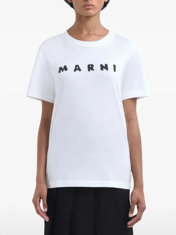 MARNI T-SHIRT LOGO STAMPA LOGO NERO