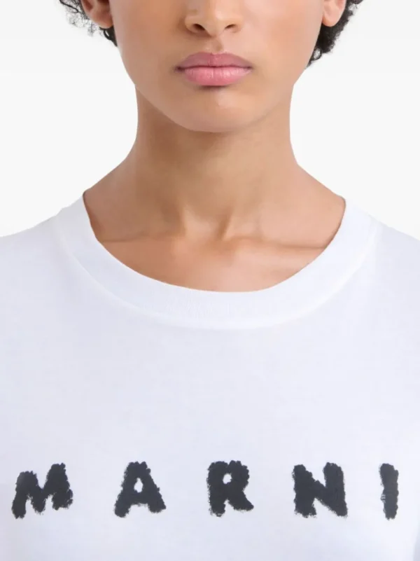 MARNI T-SHIRT LOGO STAMPA LOGO NERO