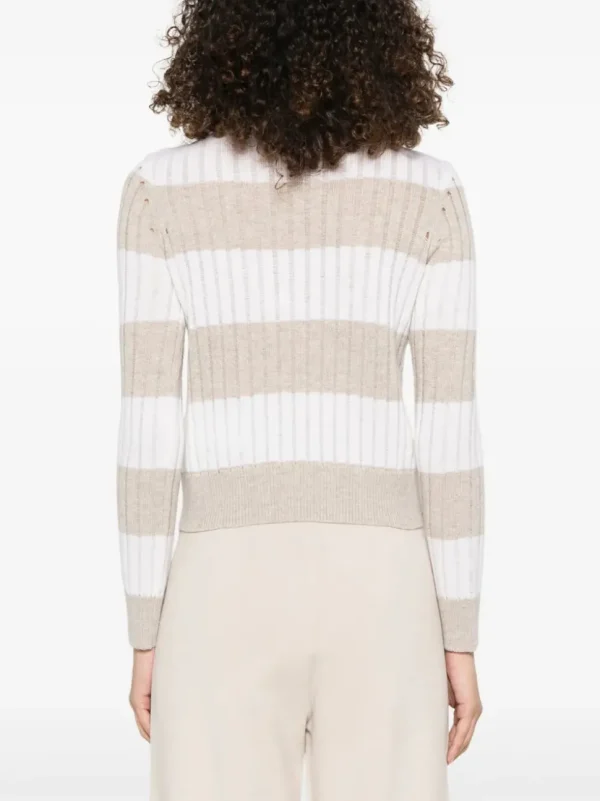 MAX MARA MAGLIA ALFEO RIGA GRANDE BEIGE