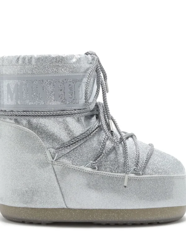 MOON BOOT STIVALI ICON LOW GLITTER SILVER