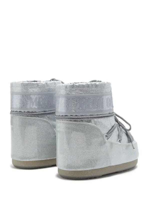 MOON BOOT STIVALI ICON LOW GLITTER SILVER