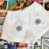 ORSINA SHORTS BIANCO RICAMATO