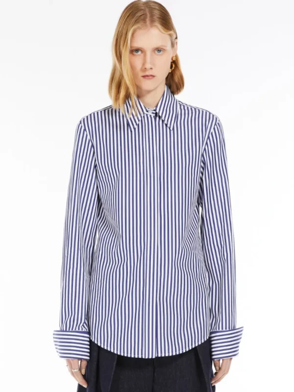 SPORTMAX CAMICIA CONIO AZZURRO SCURO